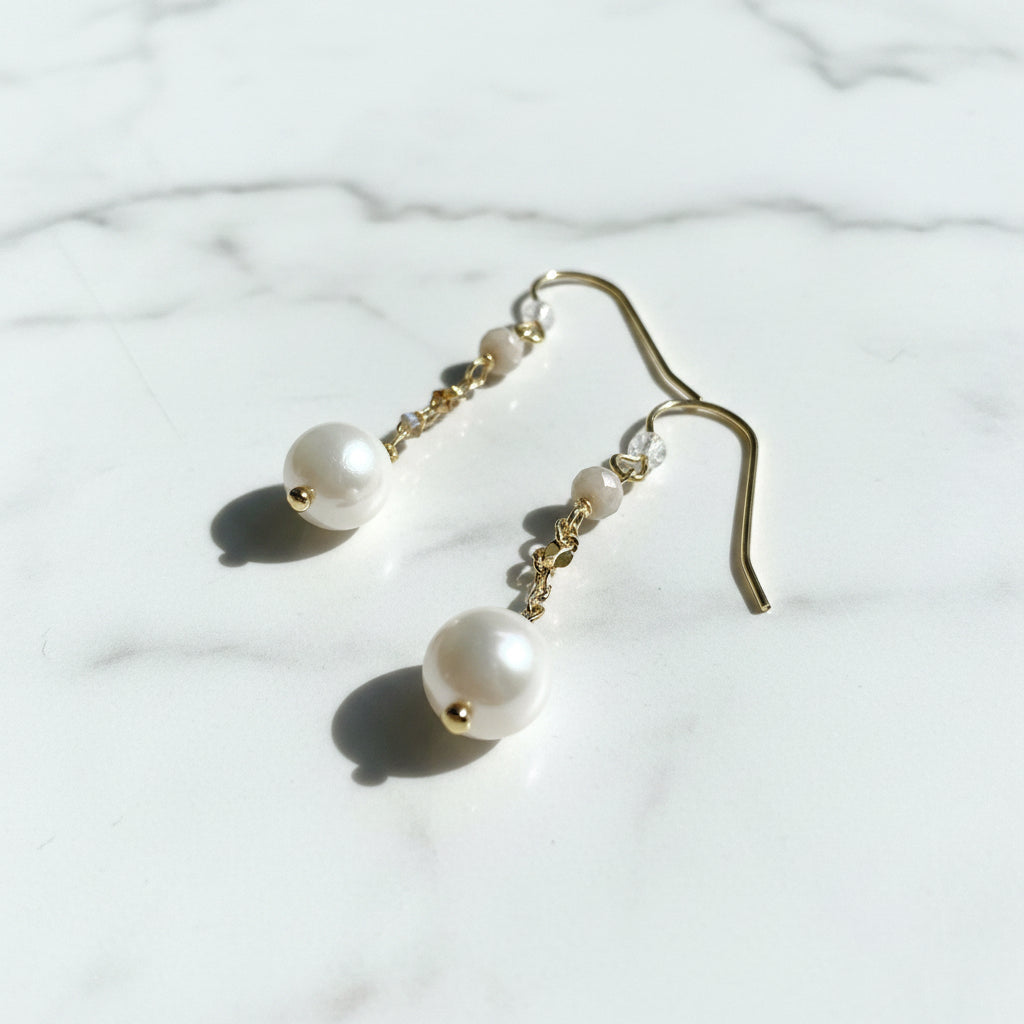 Pearl Drop Earrings, Gold Filled Earrings Janine Gerade