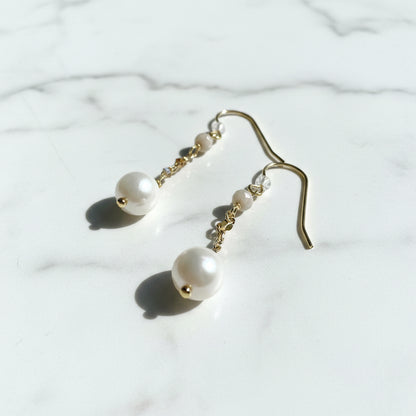Pearl Drop Earrings, Gold Filled Earrings Janine Gerade