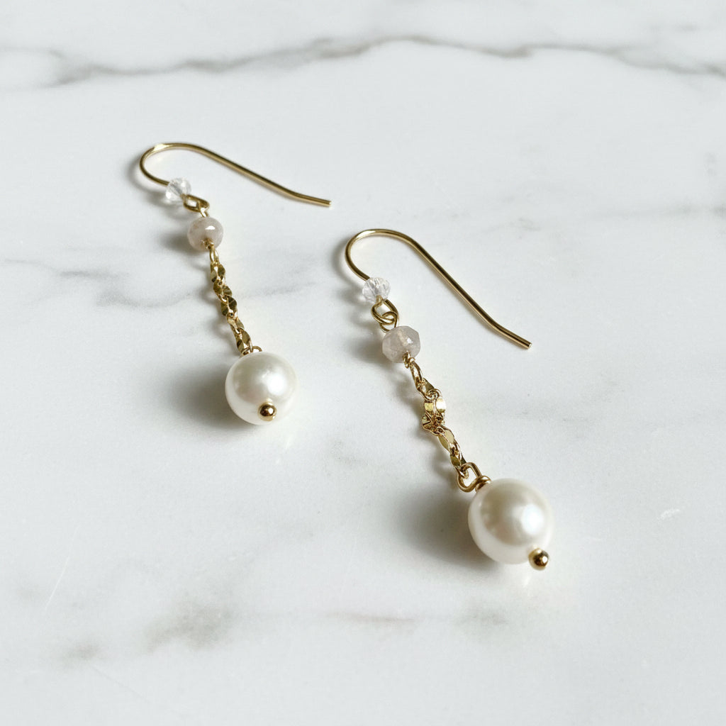 Pearl Drop Earrings, Gold Filled Earrings Janine Gerade
