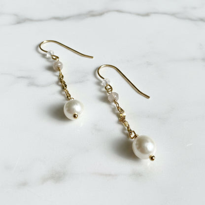Pearl Drop Earrings, Gold Filled Earrings Janine Gerade