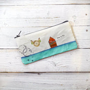 Pencil Pouches, Hand Painted Mixed Media Zipper Pouch