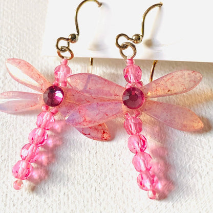 Pink Dragonfly Earrings, Dragonfly Earrings* Janine Gerade