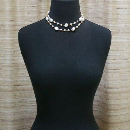 Pink Stones With Pearl Necklace - Uni-T