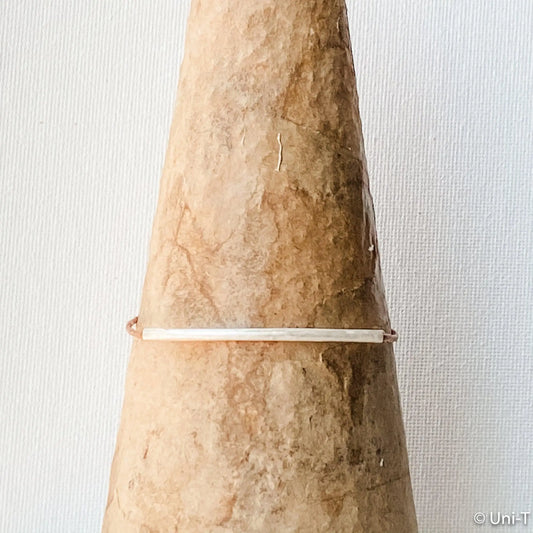 Precious Metal Clay Silver Bar on Suede Cord Bracelets - Uni-T