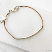 Precious Metal Clay Silver Bar on Suede Cord Bracelets