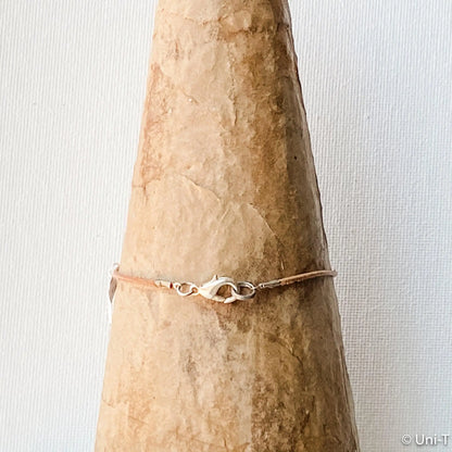 Precious Metal Clay Silver Bar on Suede Cord Bracelets - Uni-T