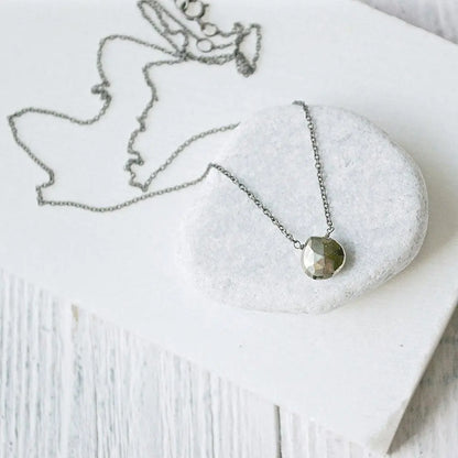 Pyrite Gemstone & Oxidized Silver Necklace - Uni-T