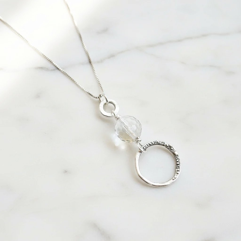 Quartz Circle Necklace* Janine Design