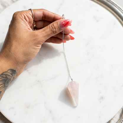 Rose Quartz Crystal Pendulum