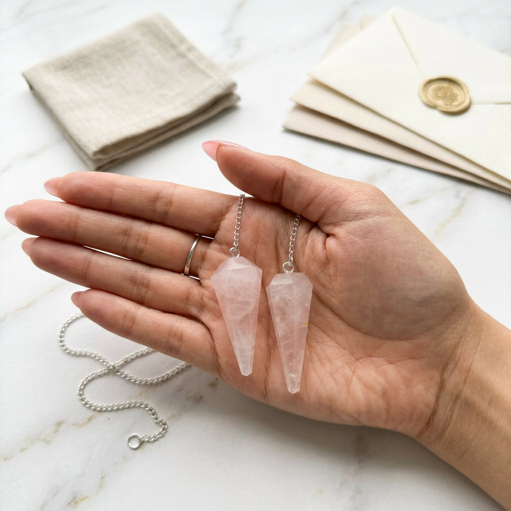 Rose Quartz Crystal Pendulum