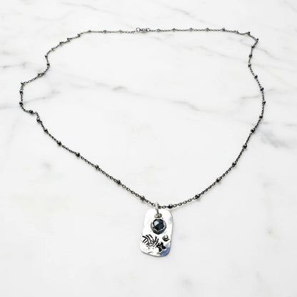 Hematite Tag Necklace