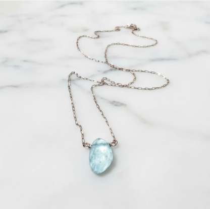 Aquamarine Gemstone Necklace, Layering Necklace