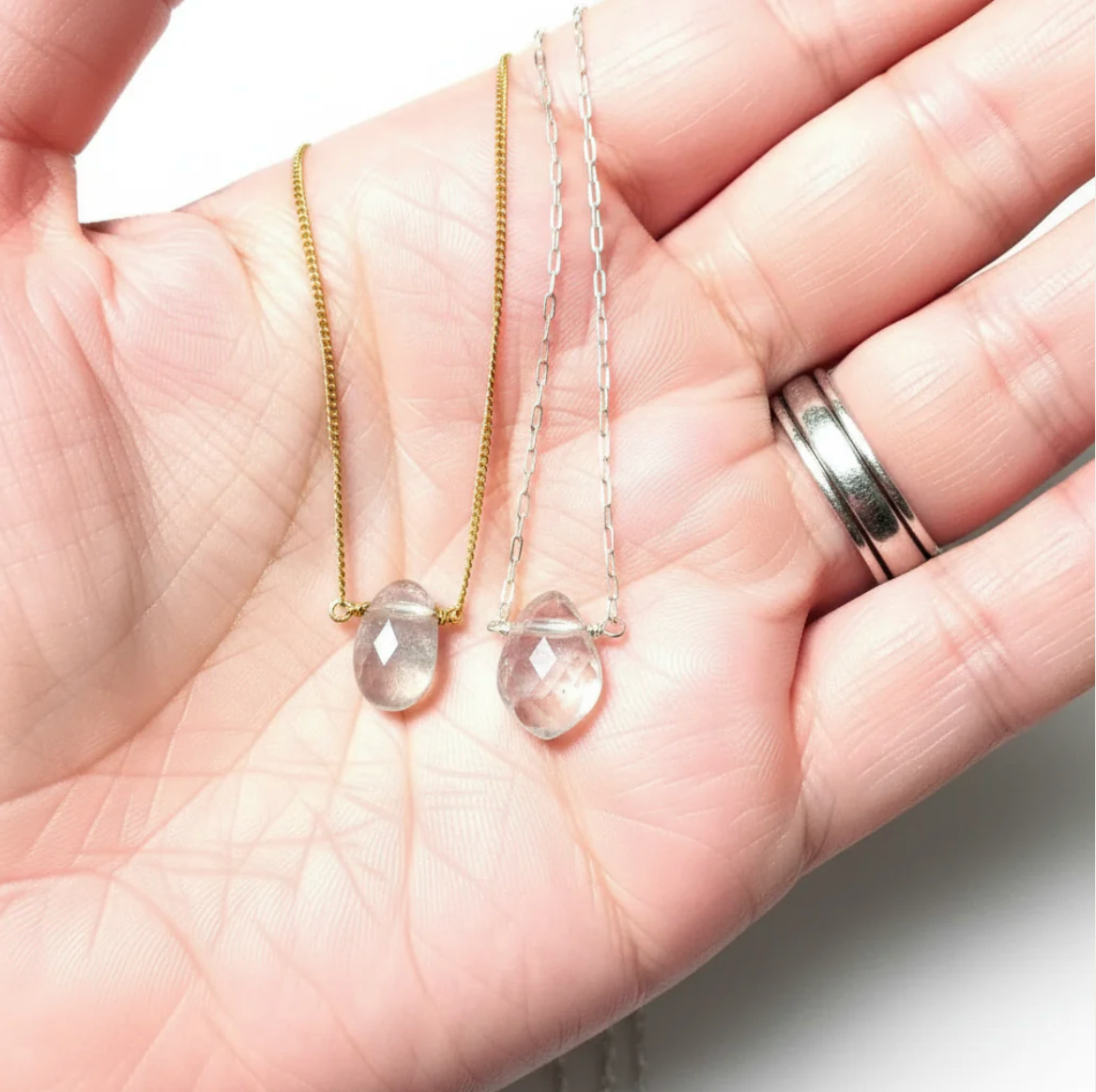 Aquamarine Gemstone Necklace, Layering Necklace
