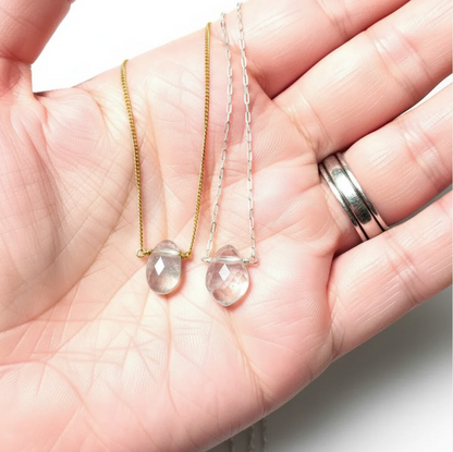 Aquamarine Gemstone Necklace, Layering Necklace