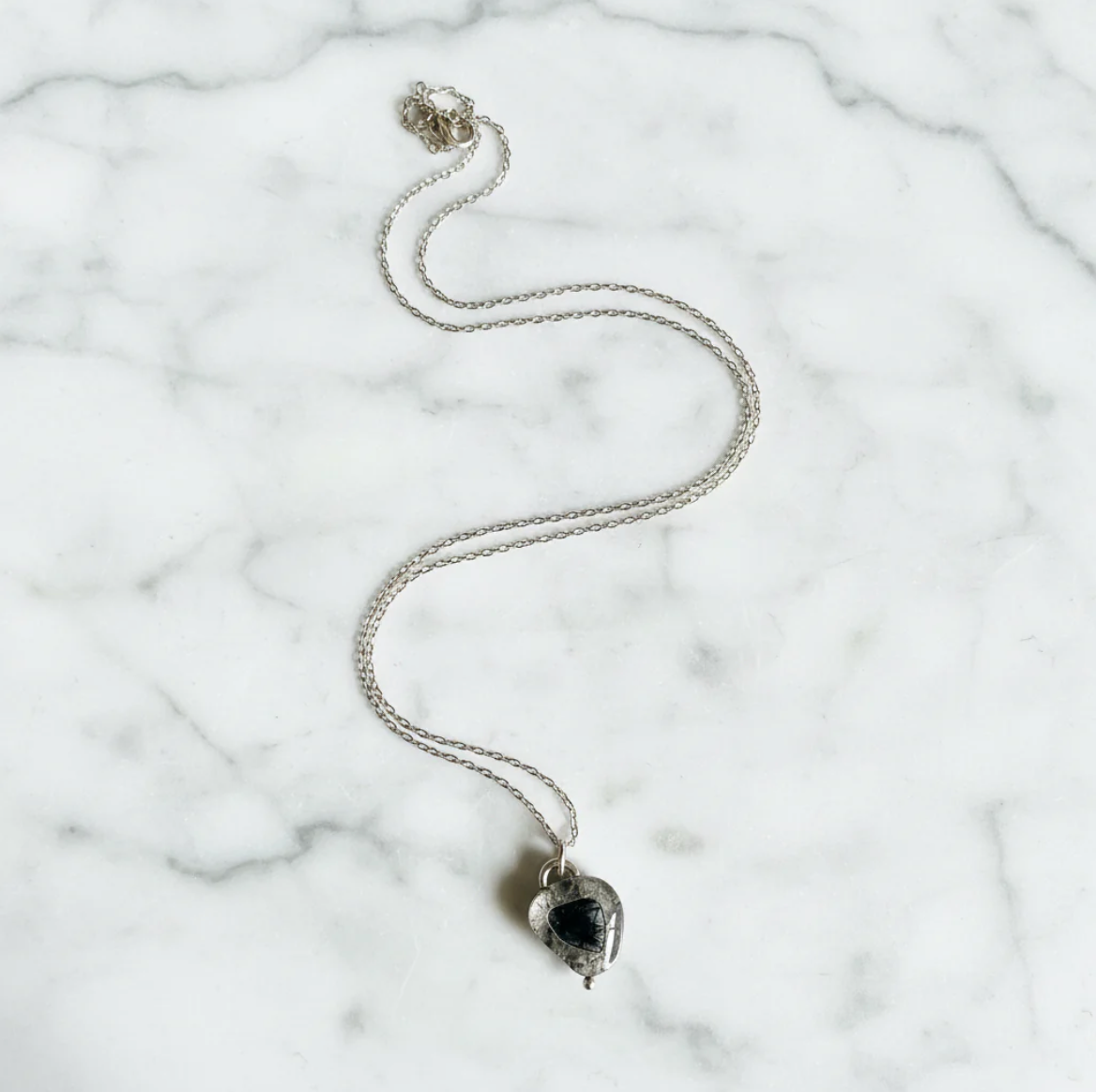 Rutilated Quartz Handcrafted Silver Pendant Necklace, Artisan Necklace