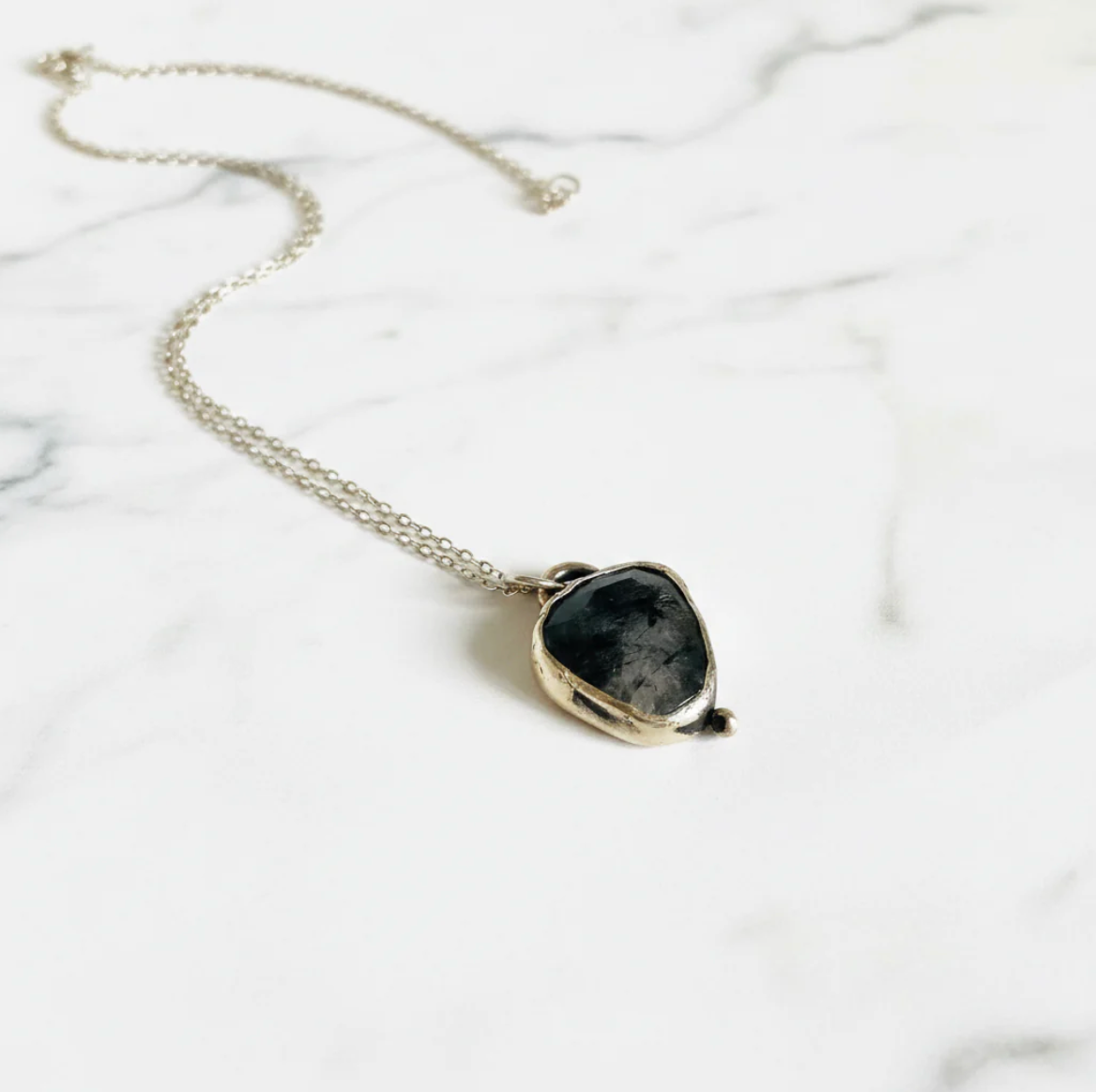 Rutilated Quartz Handcrafted Silver Pendant Necklace, Artisan Necklace