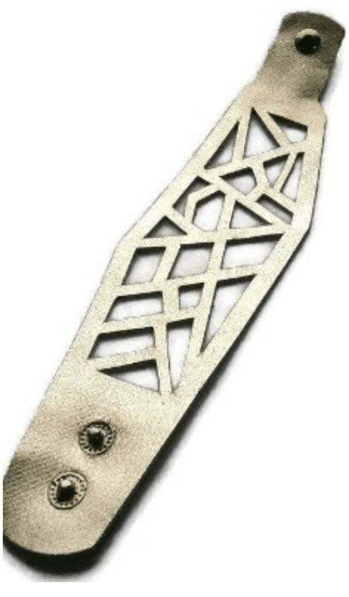 Platinum Barcelona Leather Cuff, Leather Bracelet