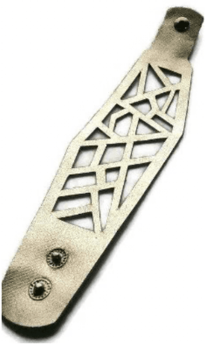 Platinum Barcelona Leather Cuff, Leather Bracelet