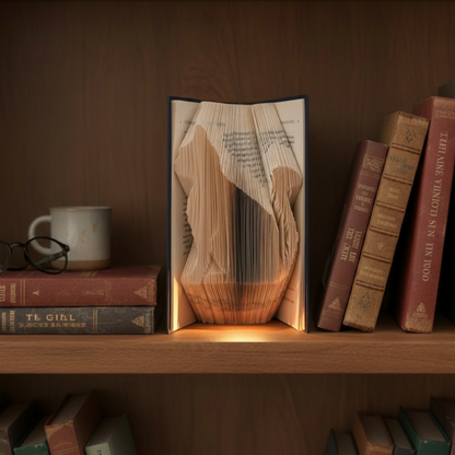 3D Folded Book Art Seated Cat
