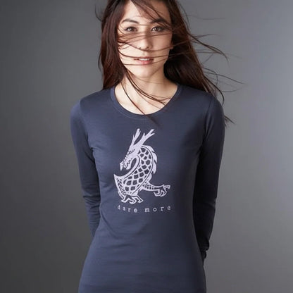 "Dare More" Dragon Long Sleeve T-Shirt for Women