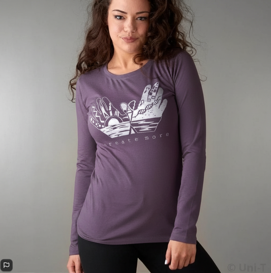 Create More Women's Bamboo Long Sleeve T-Shirt - Artist Inspired Creative Tee
