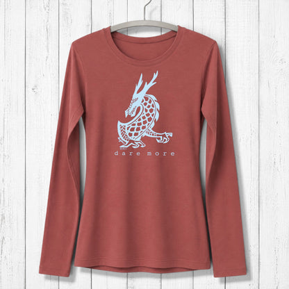 "Dare More" Dragon Long Sleeve T-Shirt for Women
