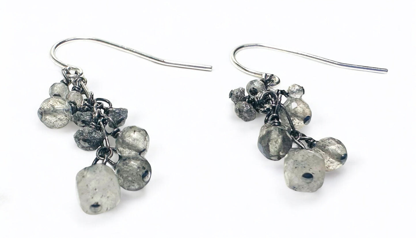 Chain Drop Earrings-moonstone Gemstone*