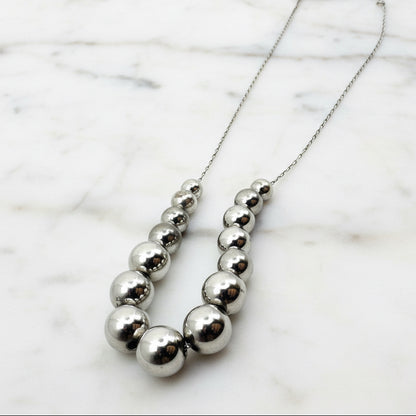 Eco-Friendly Silver Bead Necklace for Sustainable Style