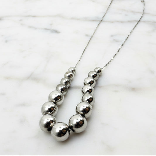 Eco-Friendly Silver Bead Necklace for Sustainable Style