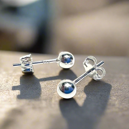 Silver Ball Studs/Silver Stud Earrings*