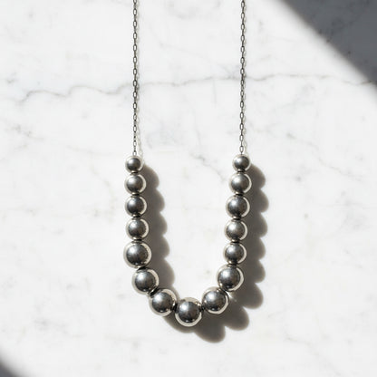 Eco-Friendly Silver Bead Necklace for Sustainable Style