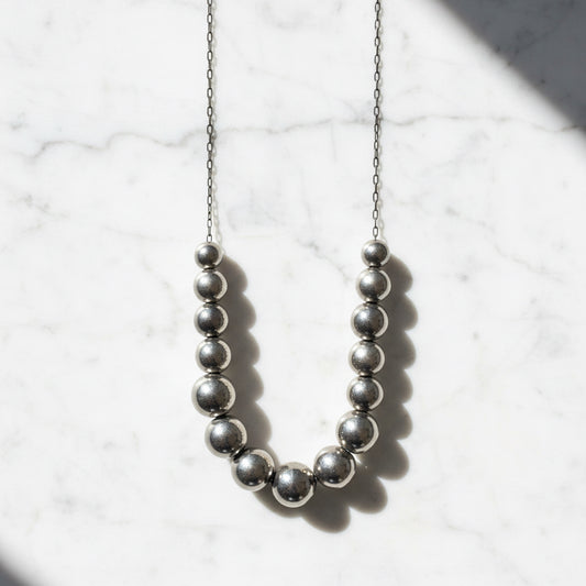 Eco-Friendly Silver Bead Necklace for Sustainable Style