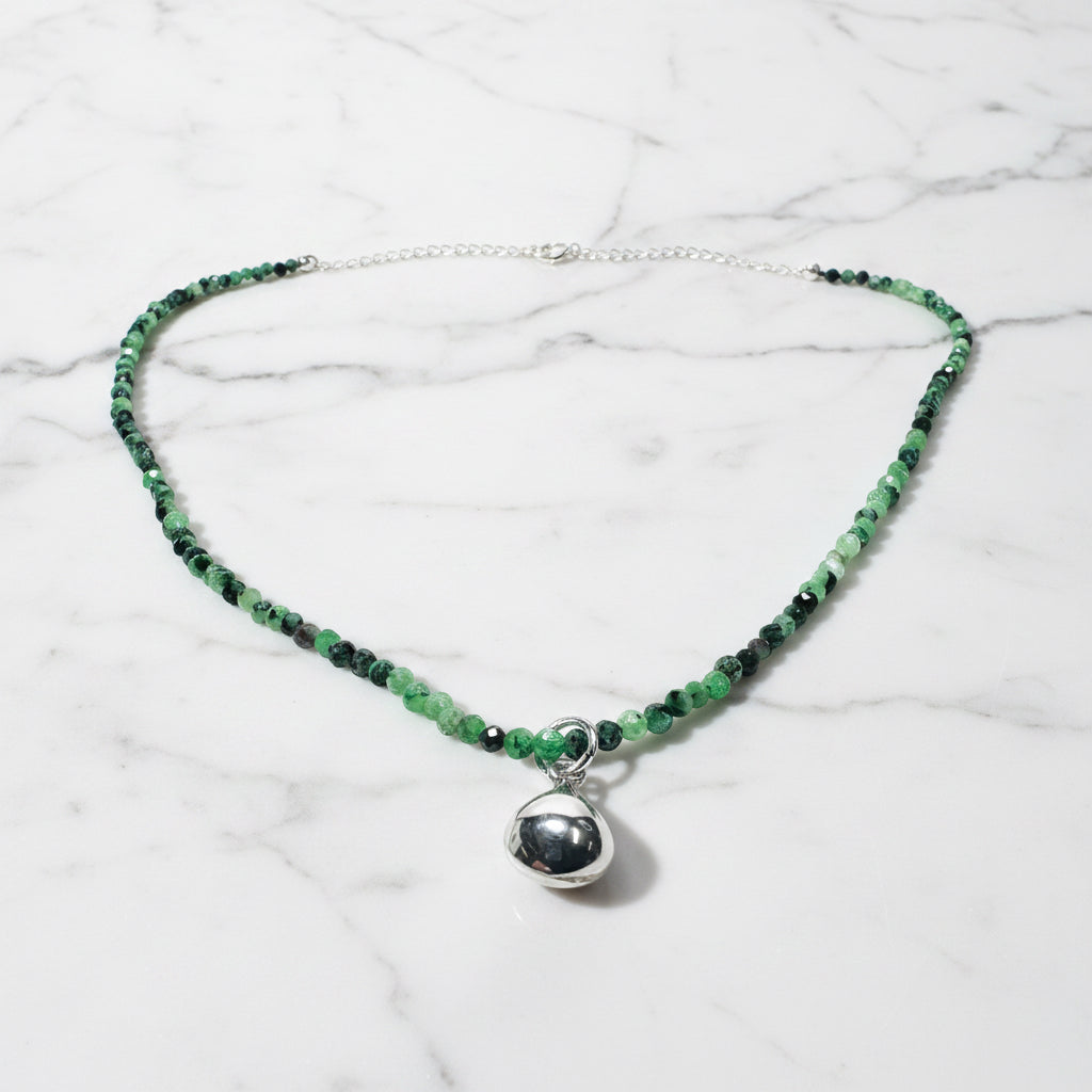 Dainty Beaded Ruby Zoisite Necklace***