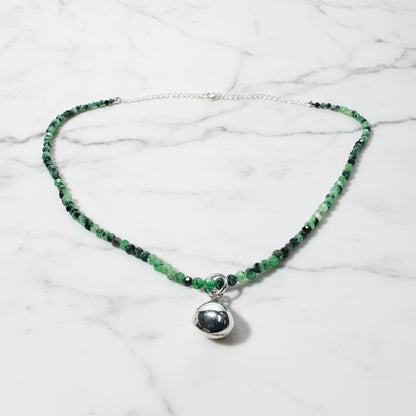 Dainty Beaded Ruby Zoisite Necklace***