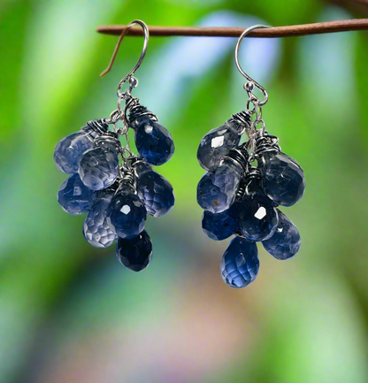 Natural Iolite Drop Earrings