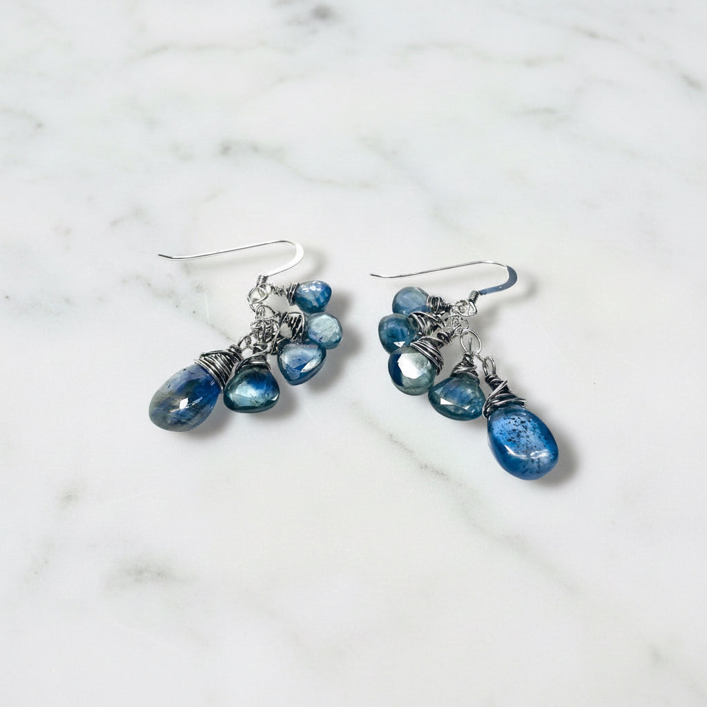 Kyanite Drop Earrings Sterling Silver Design