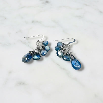 Kyanite Drop Earrings Sterling Silver Design