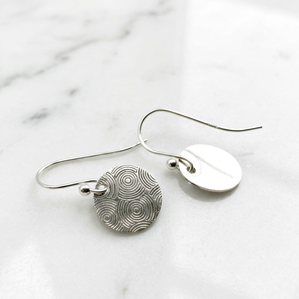 Silver Disk Earrings