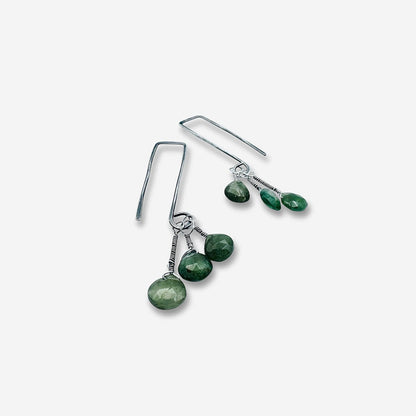 Modern Drop Earrings-Green Tourmaline*
