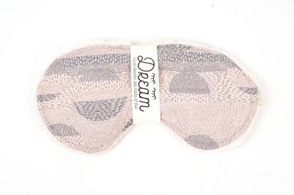 Front view of Sweet Dreams Sleep Mask featuring a soft cotton fabric with abstract patterns, ideal for restful sleep and relaxation.