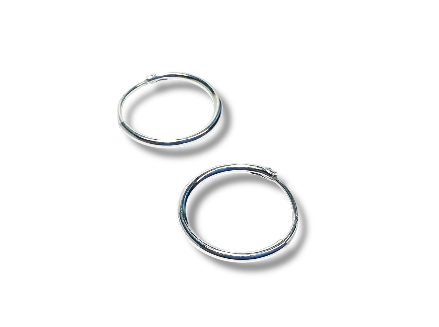 Small Simple Endless Silver Hoops*
