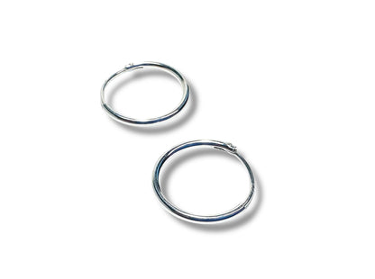 Small Simple Endless Silver Hoops*