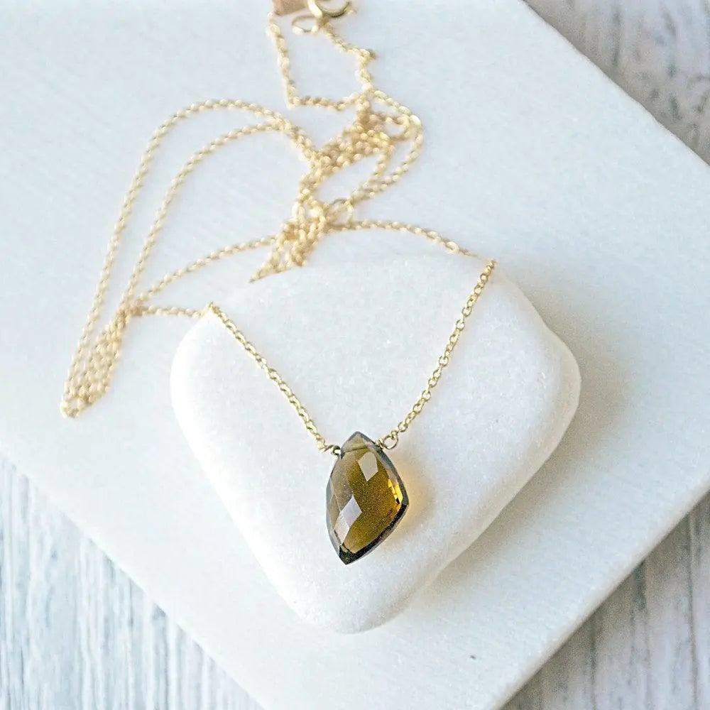 Smoky Quartz on Gold Filled Chain - Uni-T