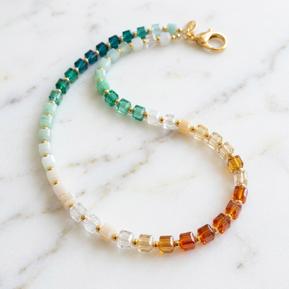 Square Glass Beaded Necklace