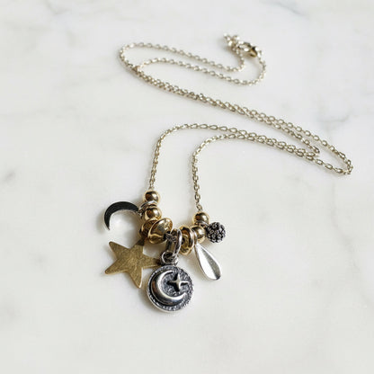 Multi Metal Charm Necklace/Golden Charm Necklace*
