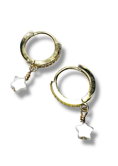 Star Huggie Hoops, Gold Filled Earrings*