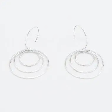 Sterling Silver Hammered Hoop Earrings | Handmade Jewelry - Uni-T