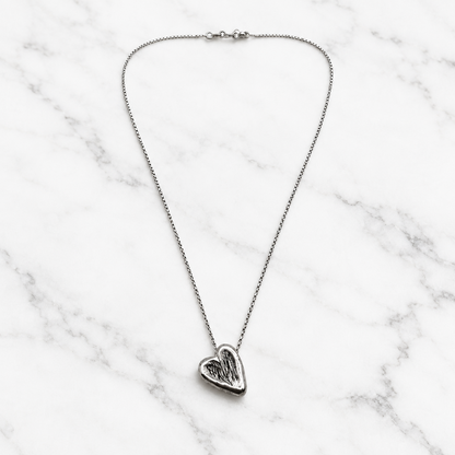 Silver Heart Bead Minimalist Necklace