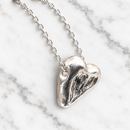 Silver Heart Bead Minimalist Necklace