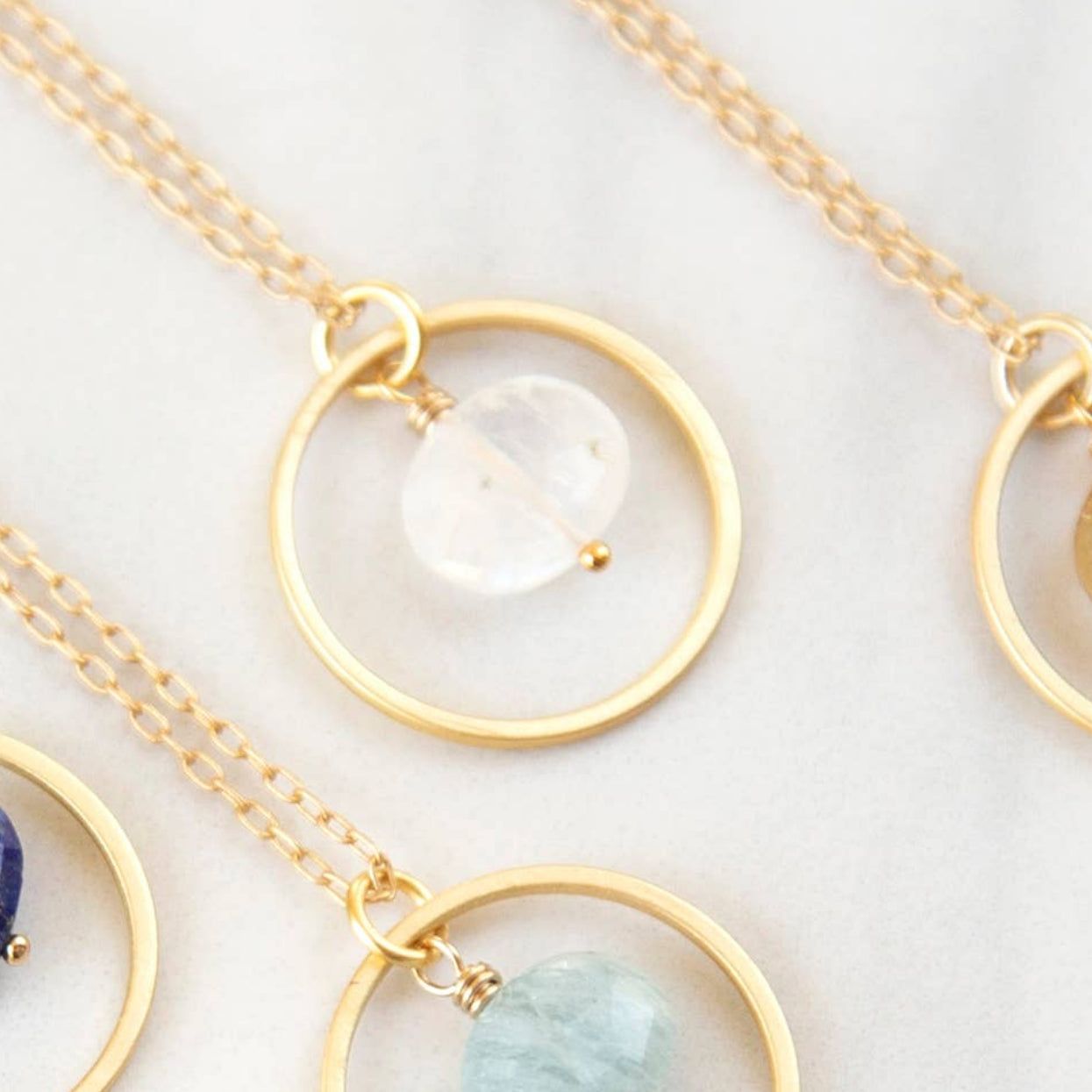 Gold gemstone necklace jewelry